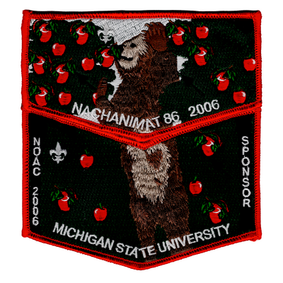 Nacha Nimat 2006 bear picking apples - Red Border